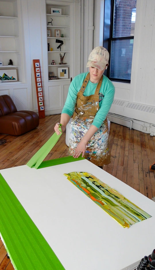 My Brain is a Mossy Green Forest - 36-48" Original Painting