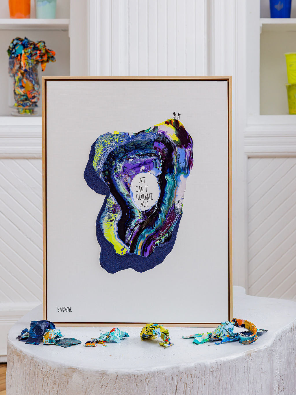 AI Can't Generate Awe — original painting, framed